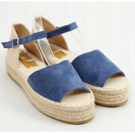 Espadrilles à bout ouvert bleu A663-ESP-1 Jeans beige 3