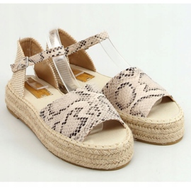 Espadrilles à bout ouvert A663-ESP-1 Serpent beige 3