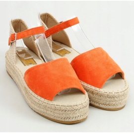 Espadrilles à bout ouvert orange A663-ESP-1 Orange beige 3