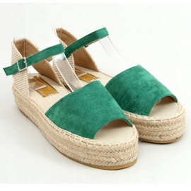 Espadrilles vertes à bout ouvert A663-ESP-1 Vert beige 3