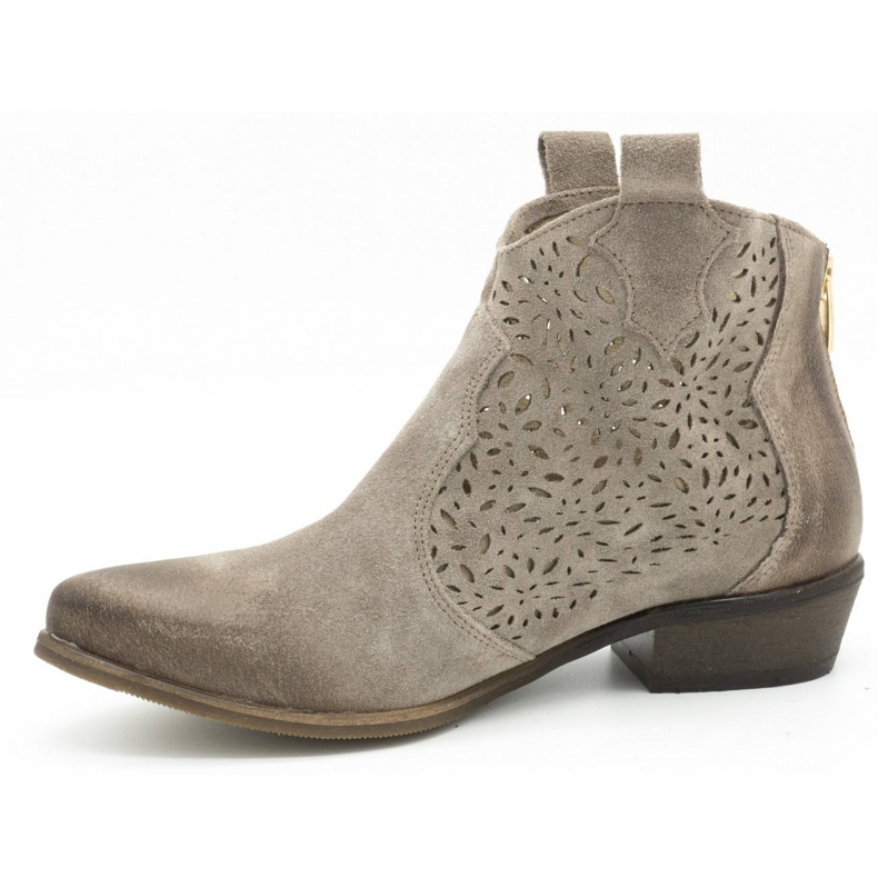 Exousite Boots cuir ajouré femme 1130 gris 1
