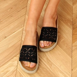 Espadrilles ajourées noires 20-349 Noir le noir 1