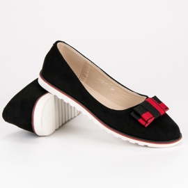 SHELOVET Ballerines en daim le noir 1