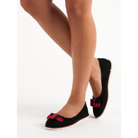 SHELOVET Ballerines en daim le noir 3