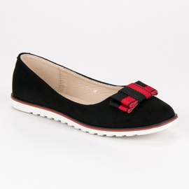 SHELOVET Ballerines en daim le noir 4