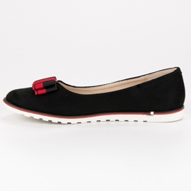 SHELOVET Ballerines en daim le noir 5