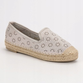 SHELOVET Espadrilles Ajourées En Daim gris 3