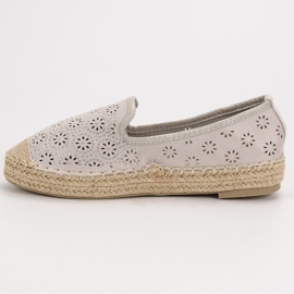 SHELOVET Espadrilles Ajourées En Daim gris 4