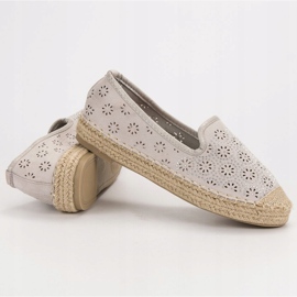 SHELOVET Espadrilles Ajourées En Daim gris 5