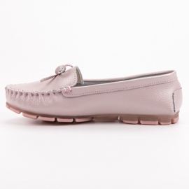 Filippo Mocassins En Cuir Avec Un Noeud rose 2