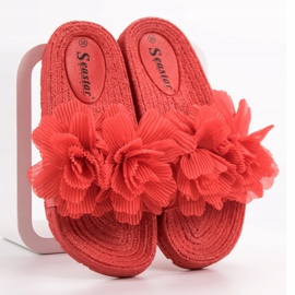 Seastar Chaussons rouges à fleurs 2