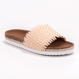 Pantoufles à franges VICES beige 2