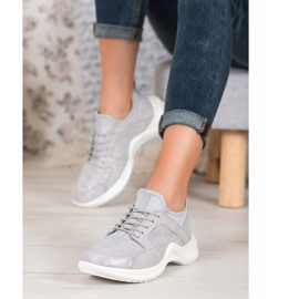 Chaussures de sport en cuir VINCEZA gris 1