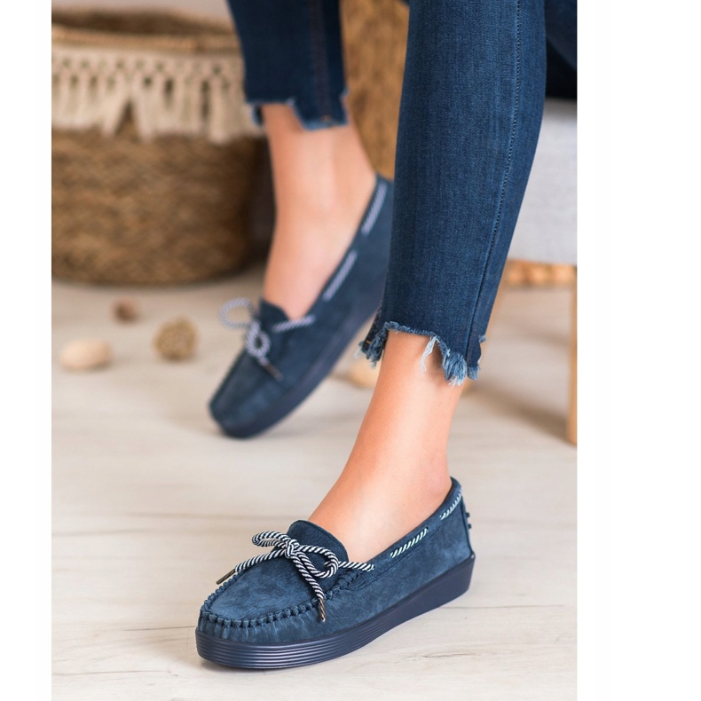 Filippo Mocassins en cuir classiques bleu 1