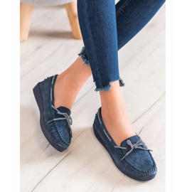 Filippo Mocassins en cuir classiques bleu 2