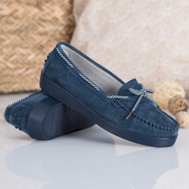 Filippo Mocassins en cuir classiques bleu 4