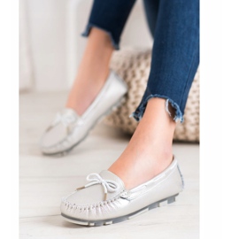 Filippo Mocassins en cuir léger gris 1