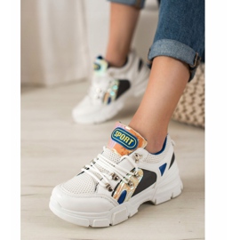 Bella Paris Baskets mode avec maille blanche multicolore 2