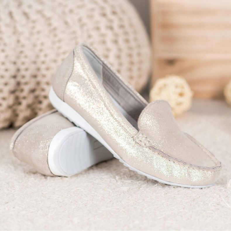 Goodin Mocassins Dorés À Paillettes 2