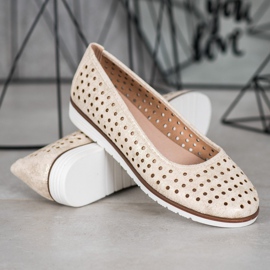 Kylie Ballerines Ajourées À Paillettes beige d'or 2