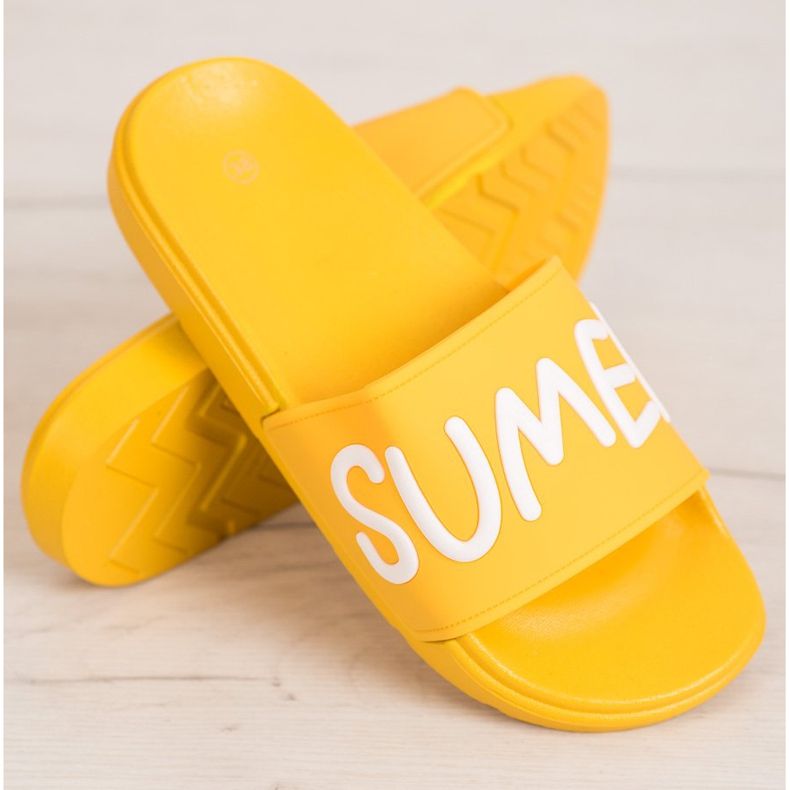 SHELOVET Pantoufles en caoutchouc jaune 1