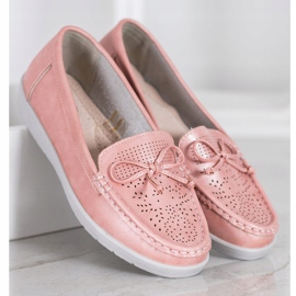 SHELOVET Mocassins confortables rose 1