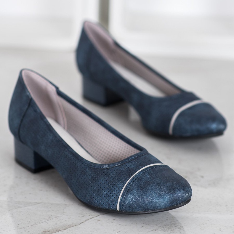 Goodin Escarpins Ajourés Sur Un Pilier bleu 1