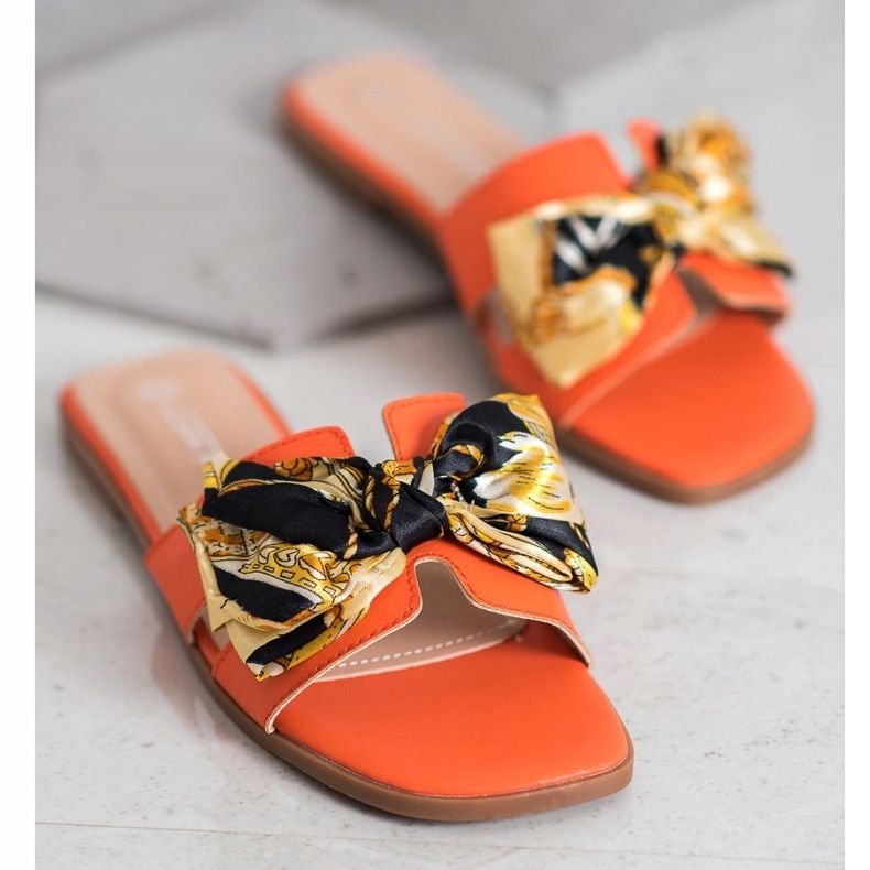 SHELOVET Pantoufles élégantes orange 2