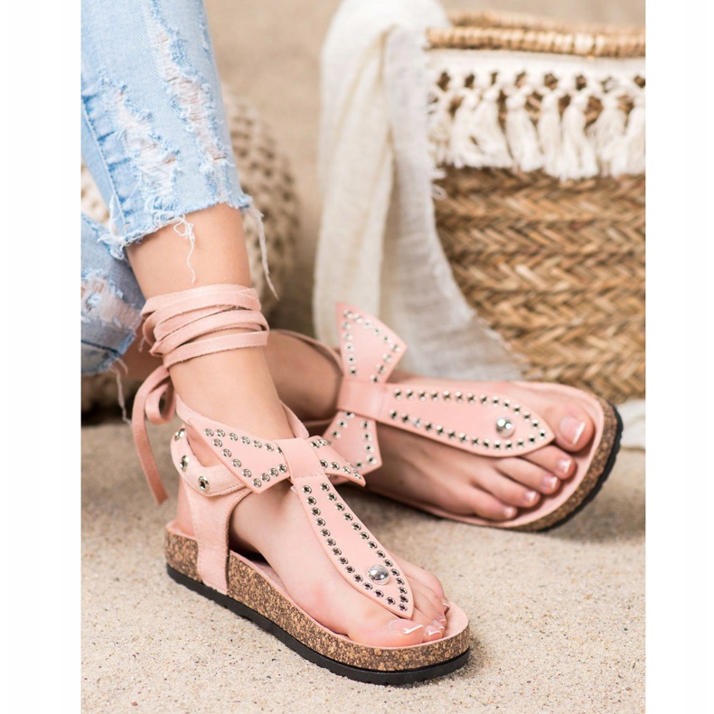 Seastar Sandales tongs nouées rose 2