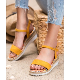 Yes Mile Sandales confortables en daim jaune 2