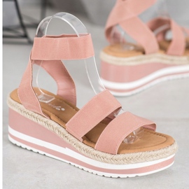 Weide Chaussures compensées à enfiler avec une bande élastique rose 2