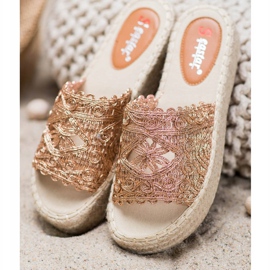 Seastar Espadrilles Chaussons Sur La Plateforme d'or 1