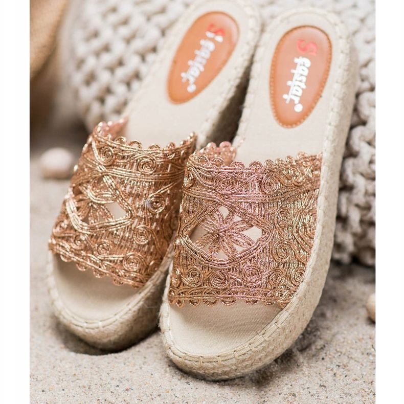 Seastar Espadrilles Chaussons Sur La Plateforme d'or 1