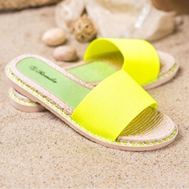 Renda Pantoufles Néon Textile vert jaune 2
