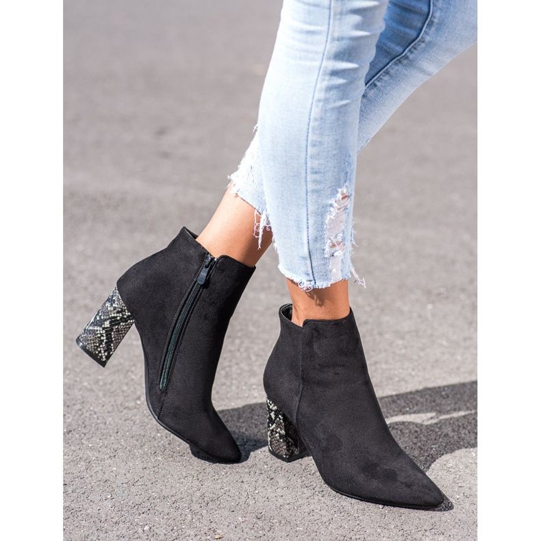 Bottines à motif serpent VINCEZA le noir 2