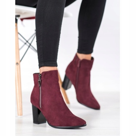 Bottines en daim à fermeture éclair VINCEZA rouge 3