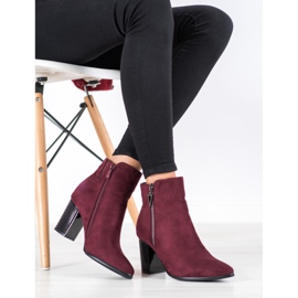 Bottines en daim à fermeture éclair VINCEZA rouge 4