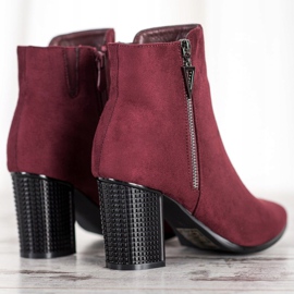 Bottines en daim à fermeture éclair VINCEZA rouge 1