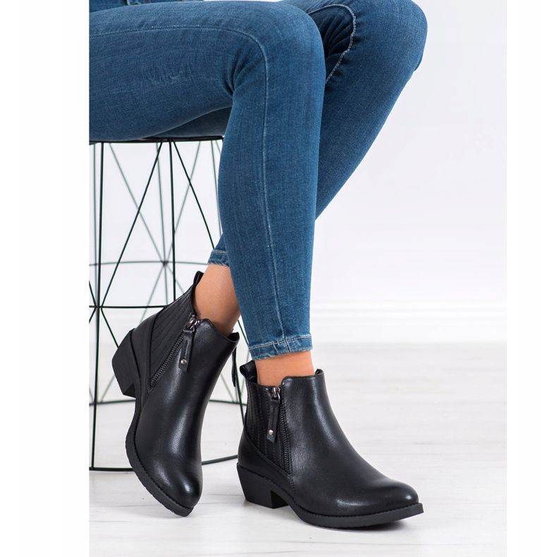 Bella Paris Bottes chaudes avec une fermeture éclair noir 1