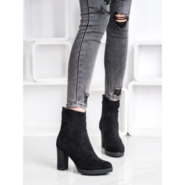 SHELOVET Bottes hautes en daim le noir 4