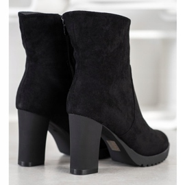 SHELOVET Bottes hautes en daim le noir 2