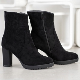 SHELOVET Bottes hautes en daim le noir 3