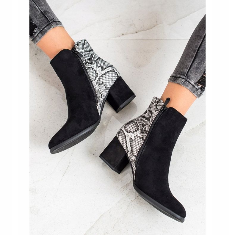 Filippo Bottines à imprimé serpent noir gris 2