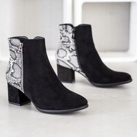 Filippo Bottines à imprimé serpent le noir gris 1