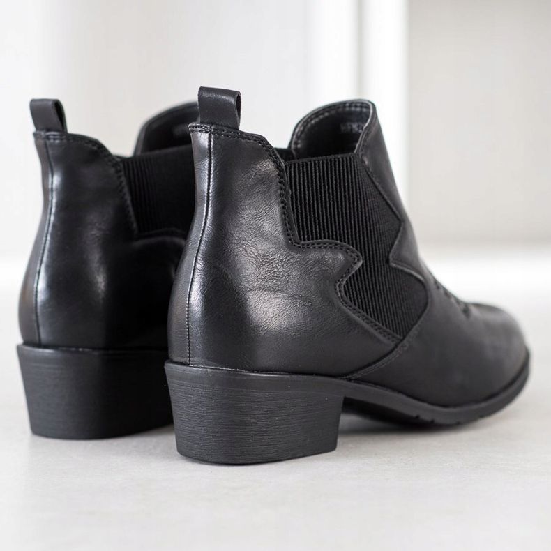 Weide Bottes en éco-cuir noir 1