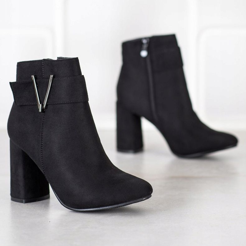 Balada Bottines élégantes à talons hauts le noir 1