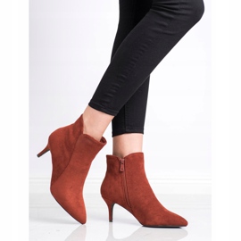 Kylie Bottines en daim sur un talon haut brun orange 4