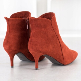 Kylie Bottines en daim sur un talon haut brun orange 1