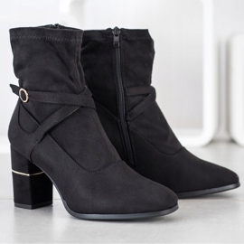 Goodin Bottes avec un insert doré le noir 1