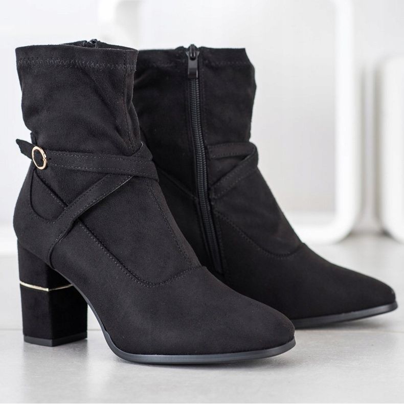 Goodin Bottes avec un insert doré noir 1